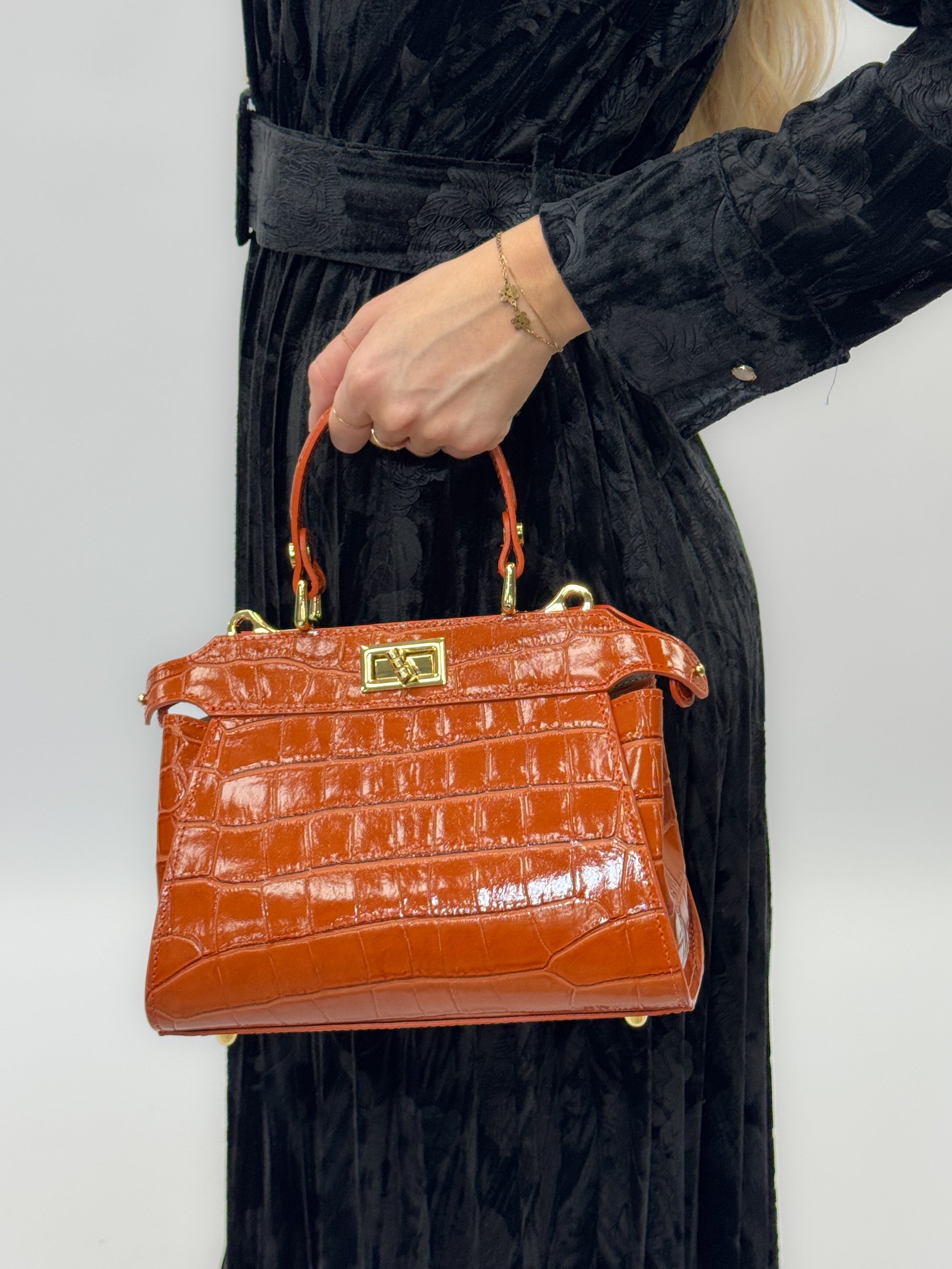 Borsa in vera pelle stampa cocco – Made in Italy