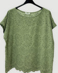 T-shirt in sangallo 100% cotone con manica corta