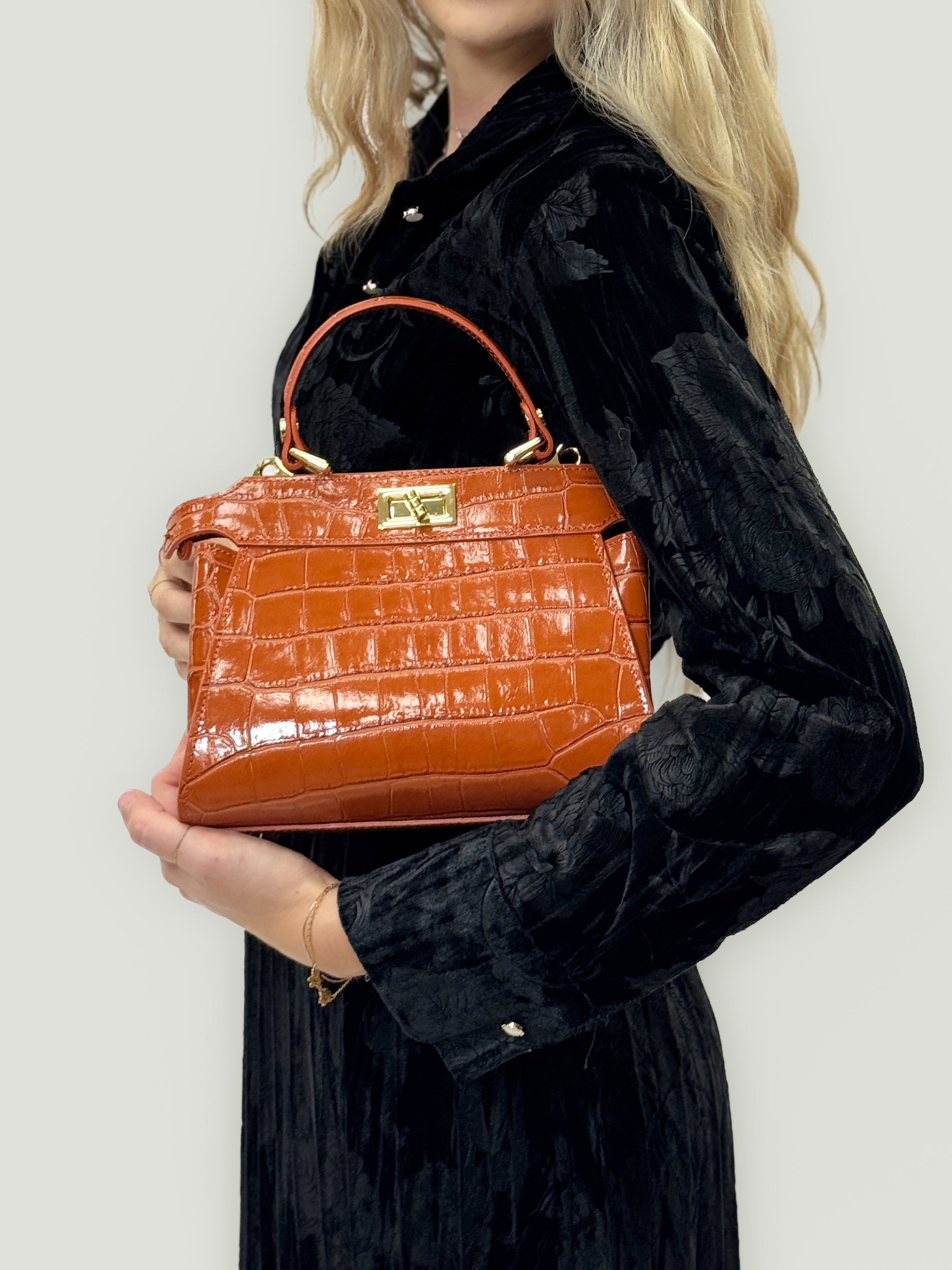 Borsa in vera pelle stampa cocco – Made in Italy