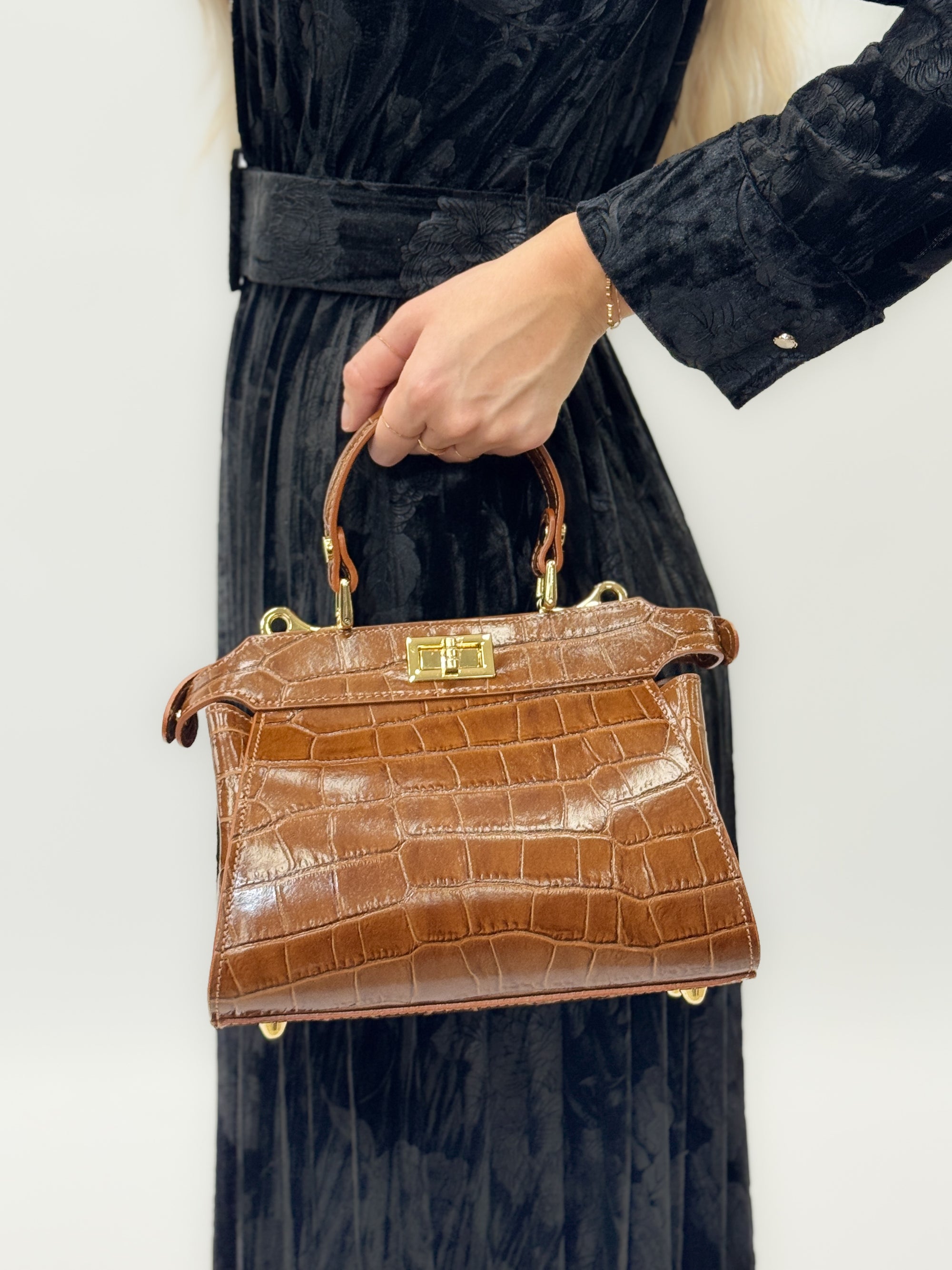 Borsa in vera pelle stampa cocco – Made in Italy