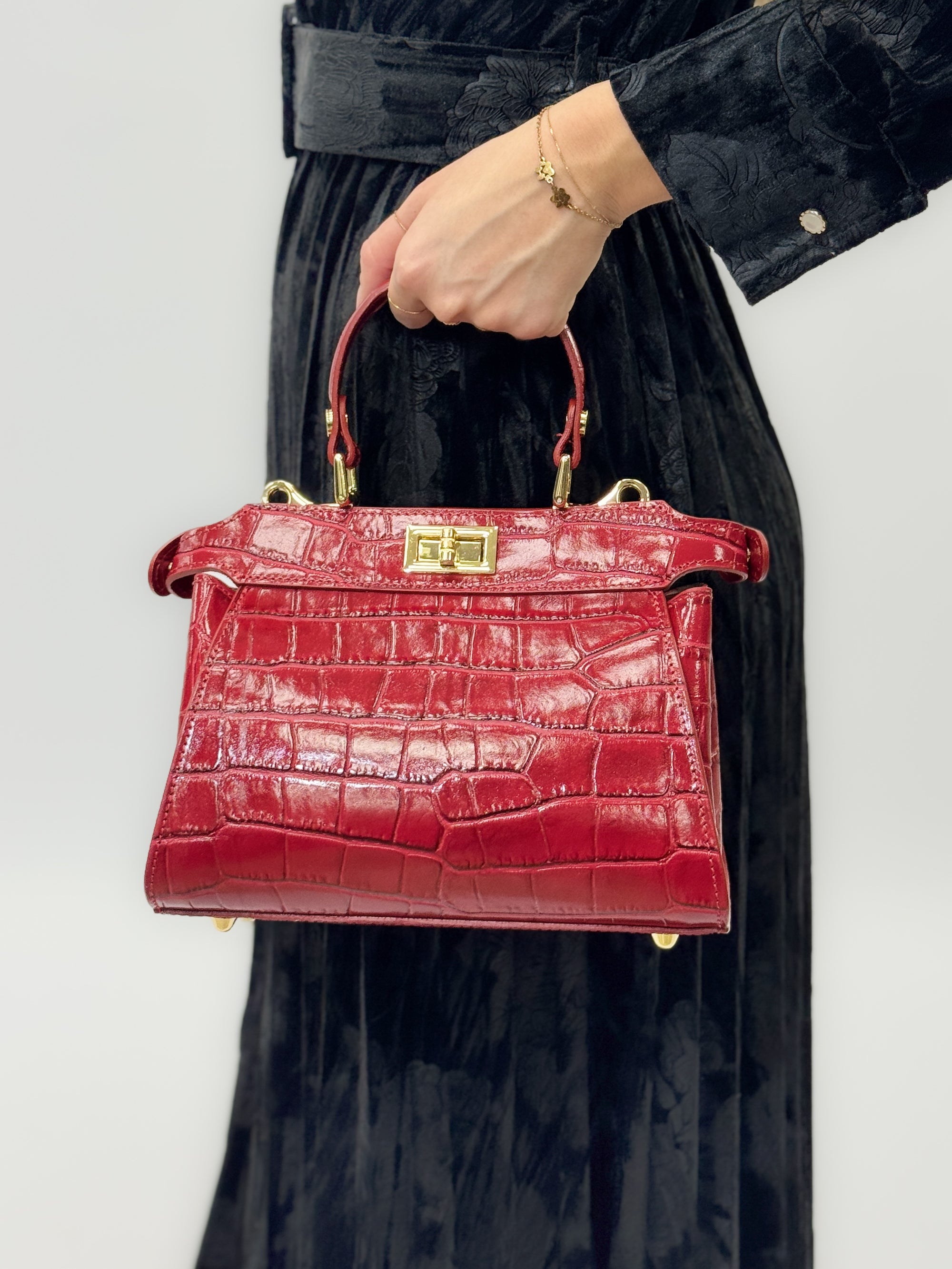 Borsa in vera pelle stampa cocco – Made in Italy