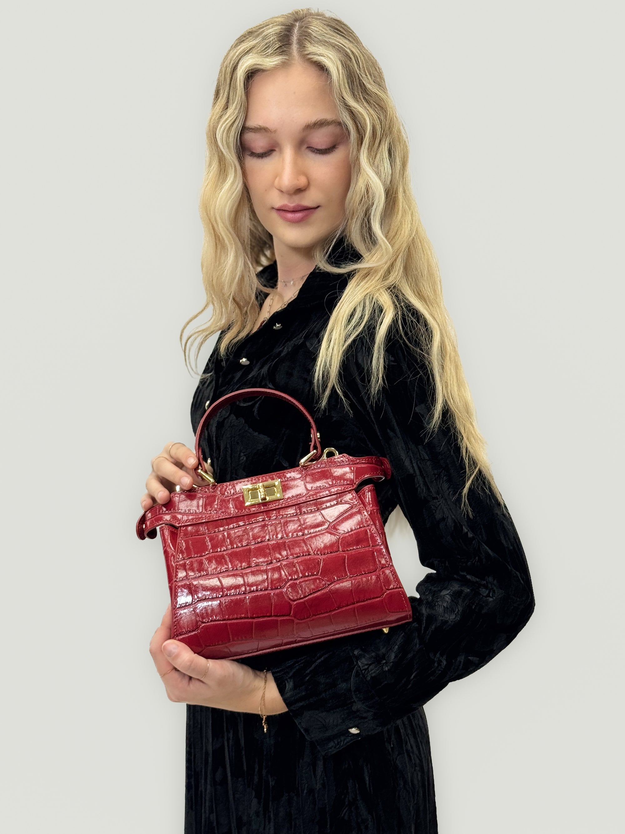 Borsa in vera pelle stampa cocco – Made in Italy
