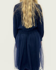 Abito con maglia e gonna in tulle – Colletto gioiello