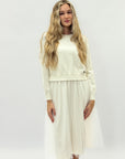 Abito con maglia e gonna in tulle – Colletto gioiello