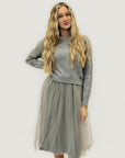 Abito con maglia e gonna in tulle – Colletto gioiello
