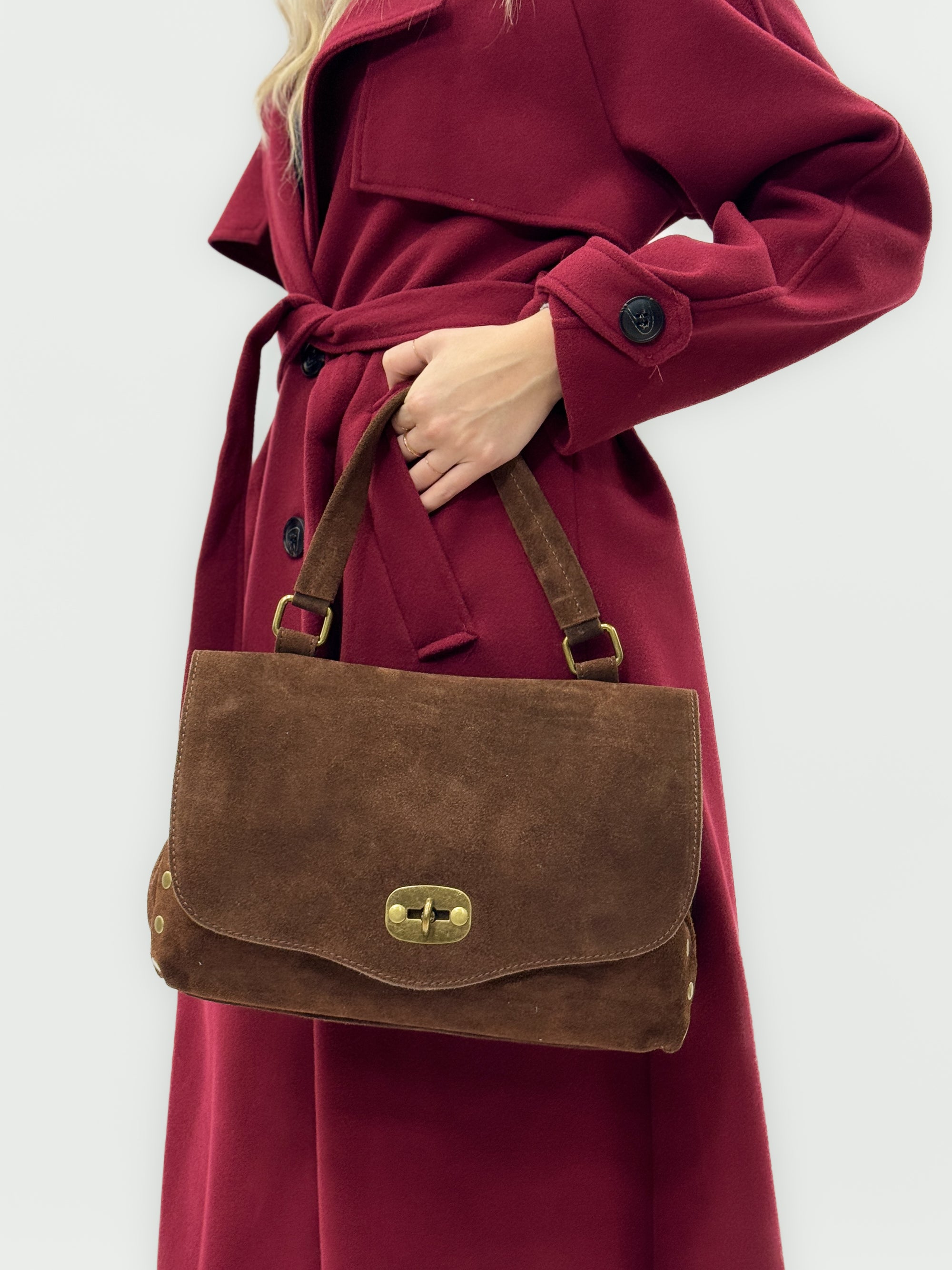 Borsa Siena in vera pelle scamosciata – Made in Italy