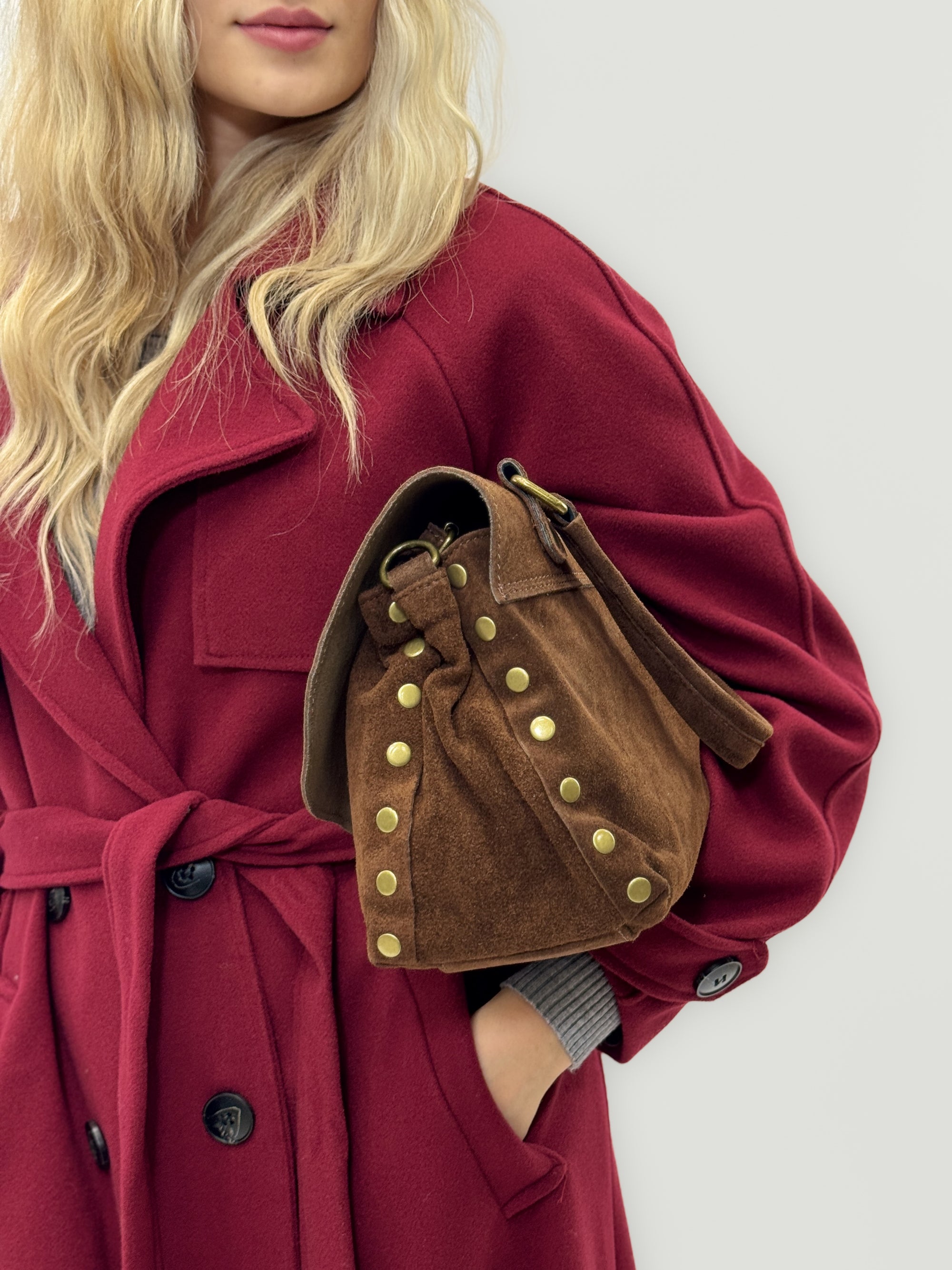 Borsa Siena in vera pelle scamosciata – Made in Italy