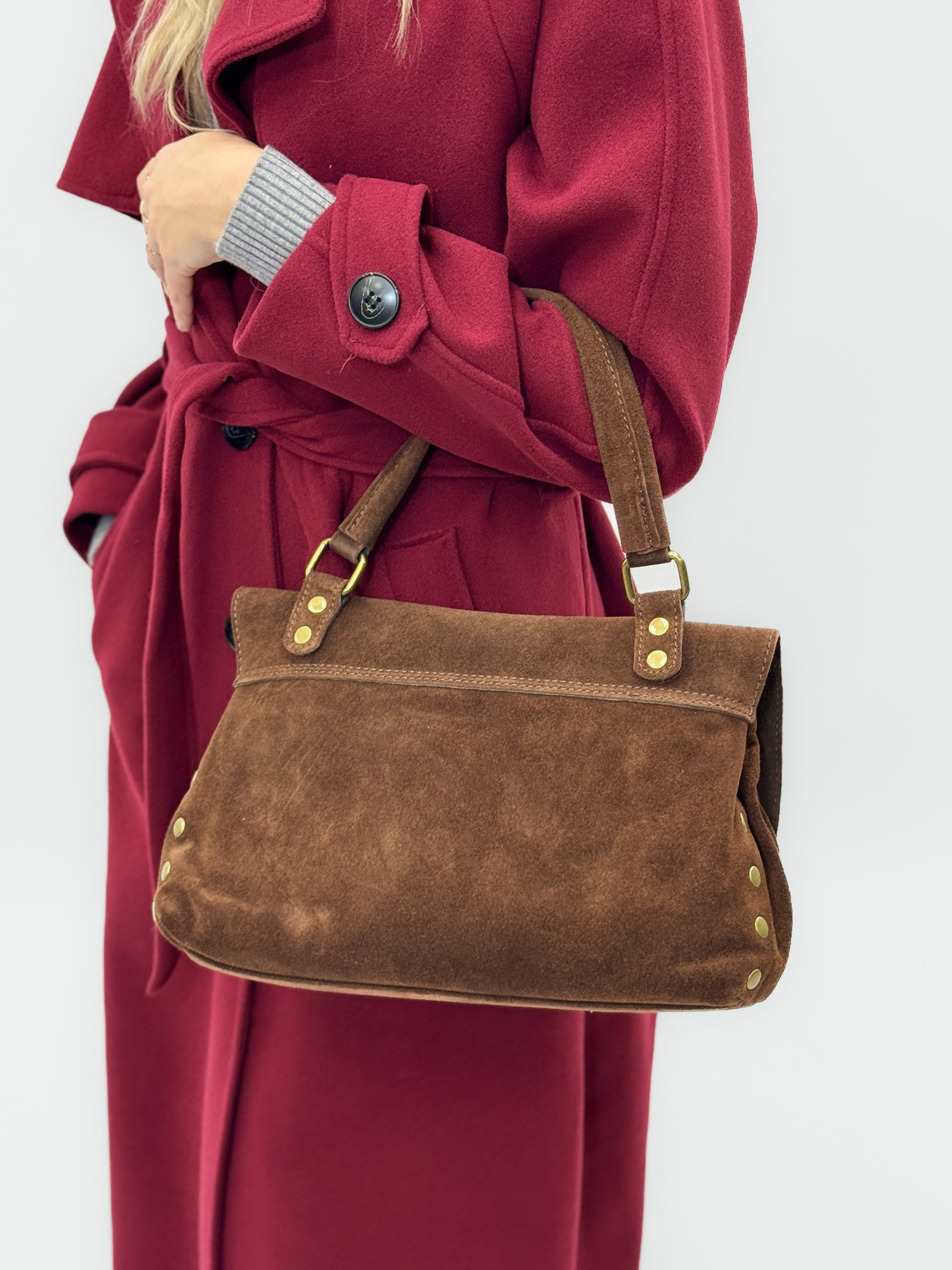 Borsa Siena in vera pelle scamosciata – Made in Italy