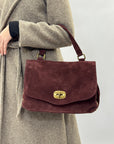 Borsa Siena in vera pelle scamosciata – Made in Italy