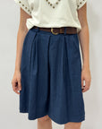 Pantaloncini Jeans con Pinces e Cintura