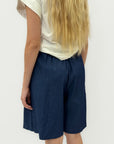 Pantaloncini Jeans con Pinces e Cintura