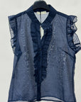 Camicia Leggera con Volant e Bottoni