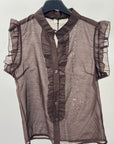 Camicia Leggera con Volant e Bottoni