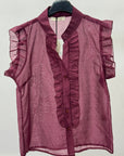 Camicia Leggera con Volant e Bottoni