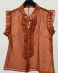 Camicia Leggera con Volant e Bottoni