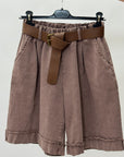 Pantaloncini in 100% Cotone con Cintura