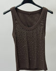 Canotta in cotone con strass