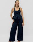 Completo Cotone con Top Balza e Pantalone Palazzo