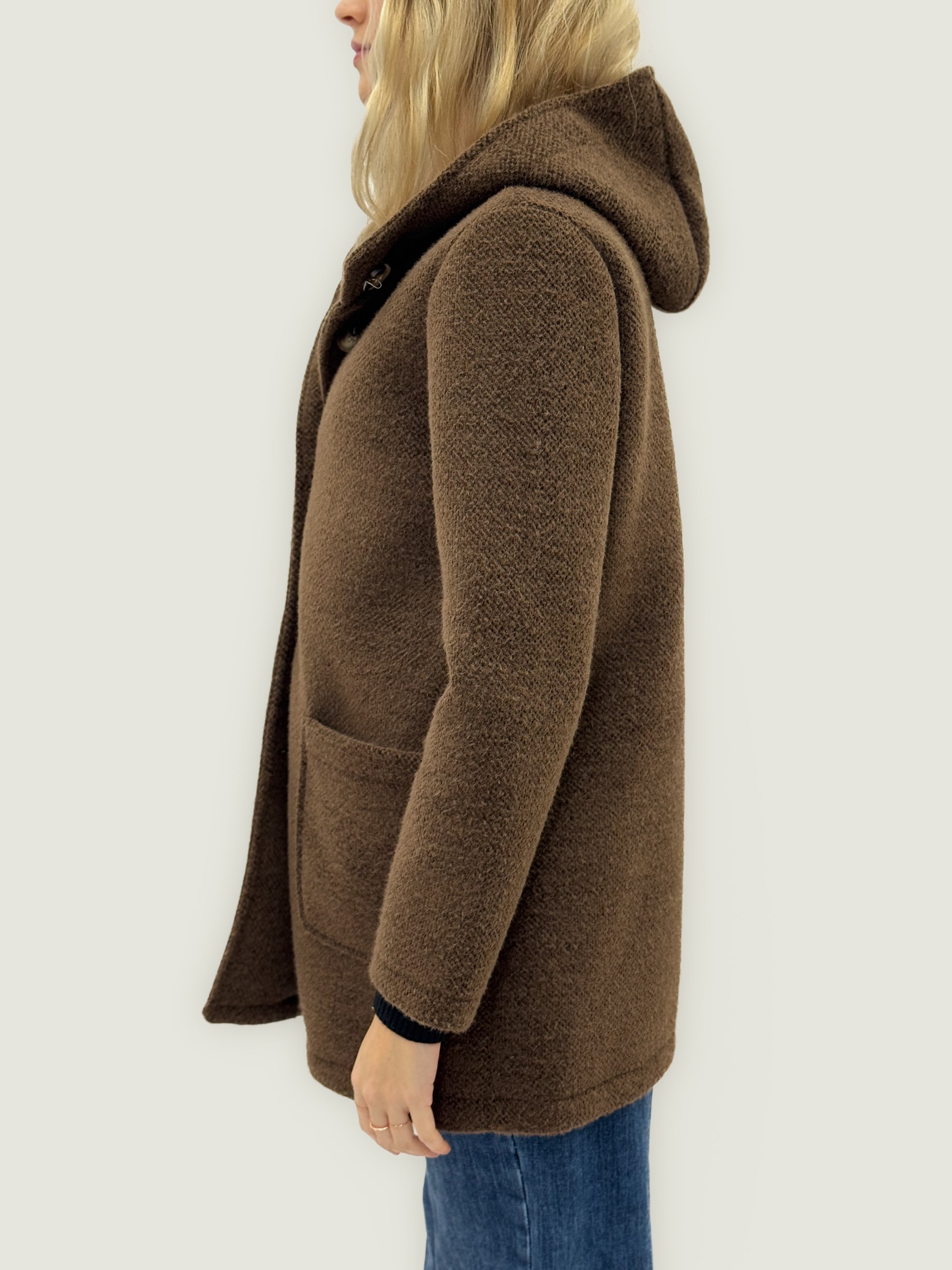 Cappotto caldo effetto teddy con cappuccio