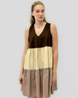 Abito Balze in Cotone Color Block