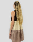 Abito Balze in Cotone Color Block