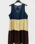 Abito Balze in Cotone Color Block