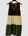 Abito Balze in Cotone Color Block