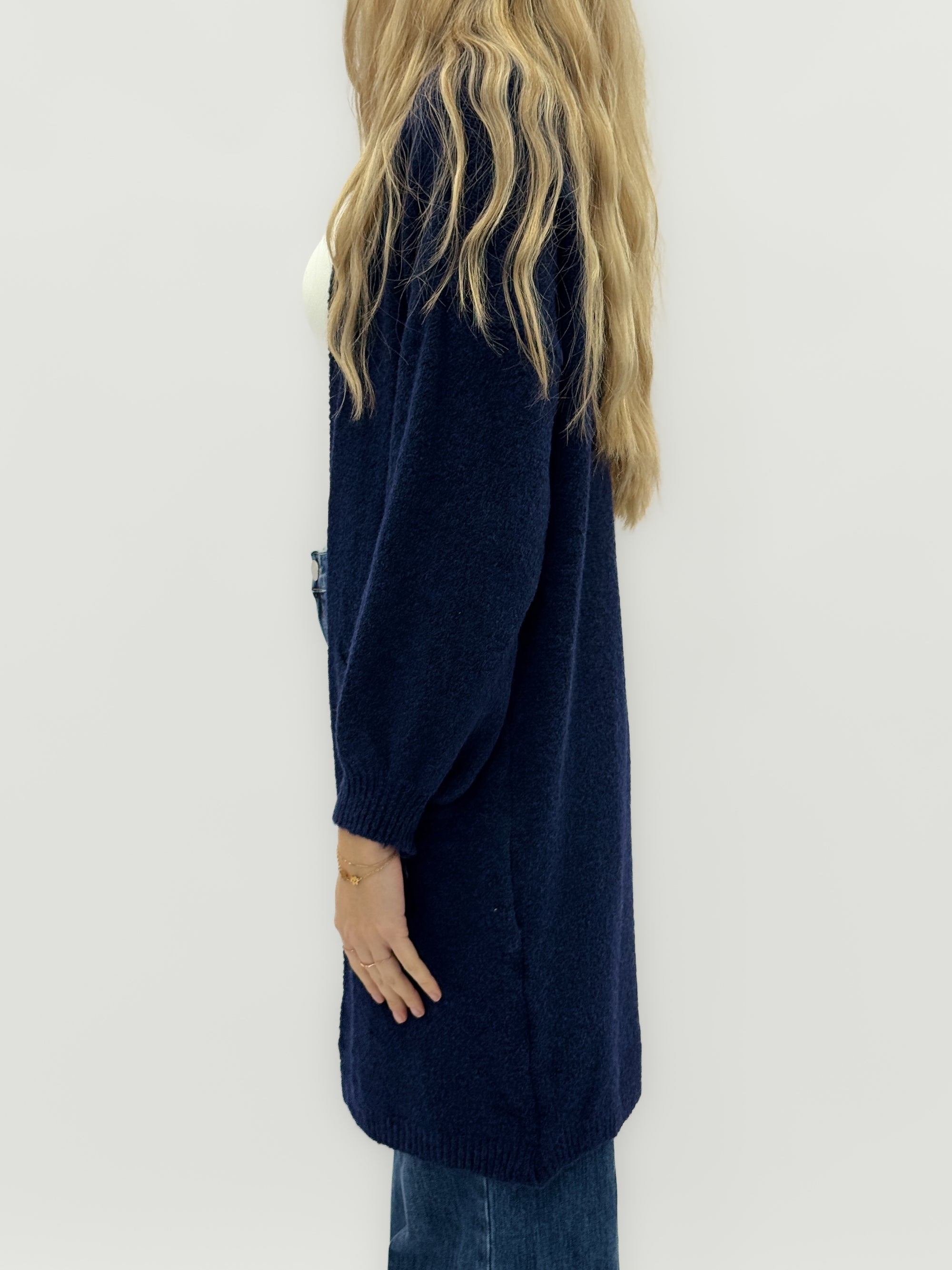 Cardigan lungo in misto lana - Comfort e chic