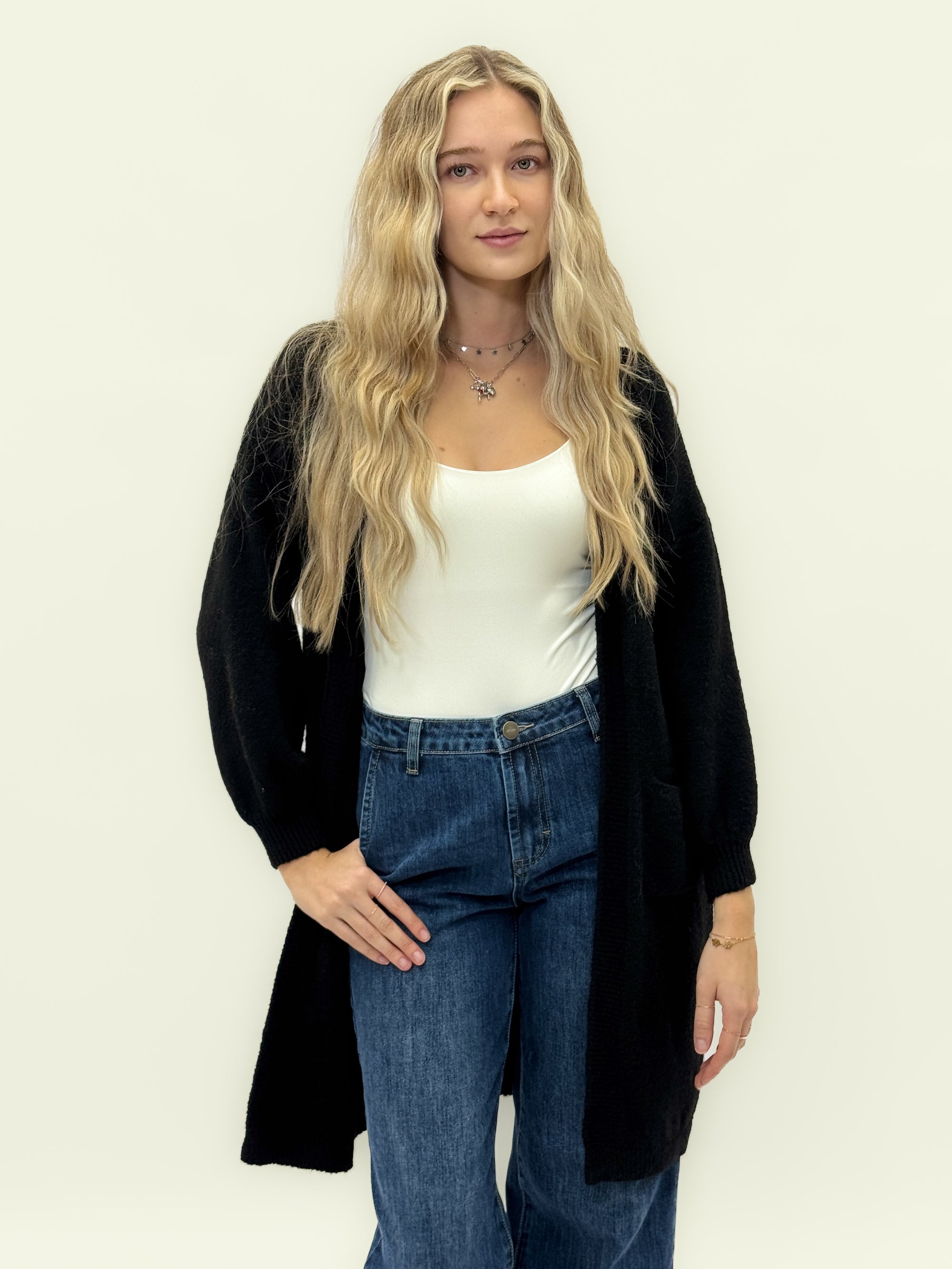 Cardigan lungo in misto lana - Comfort e chic