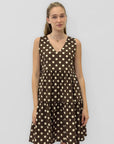 Abito Pois in Cotone con Scollo a V