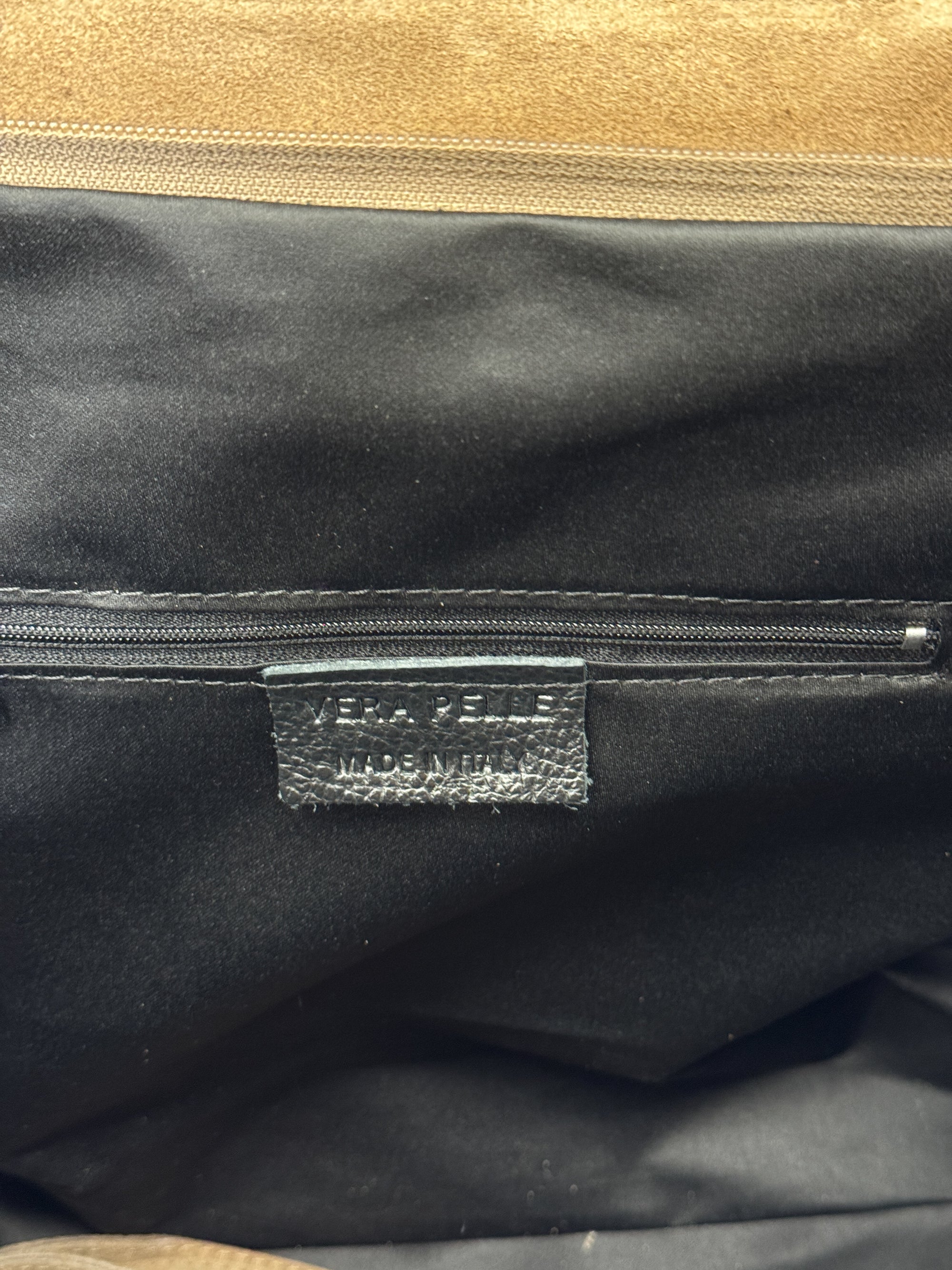 Borsa shopper in vera pelle scamosciata - Made in Italy