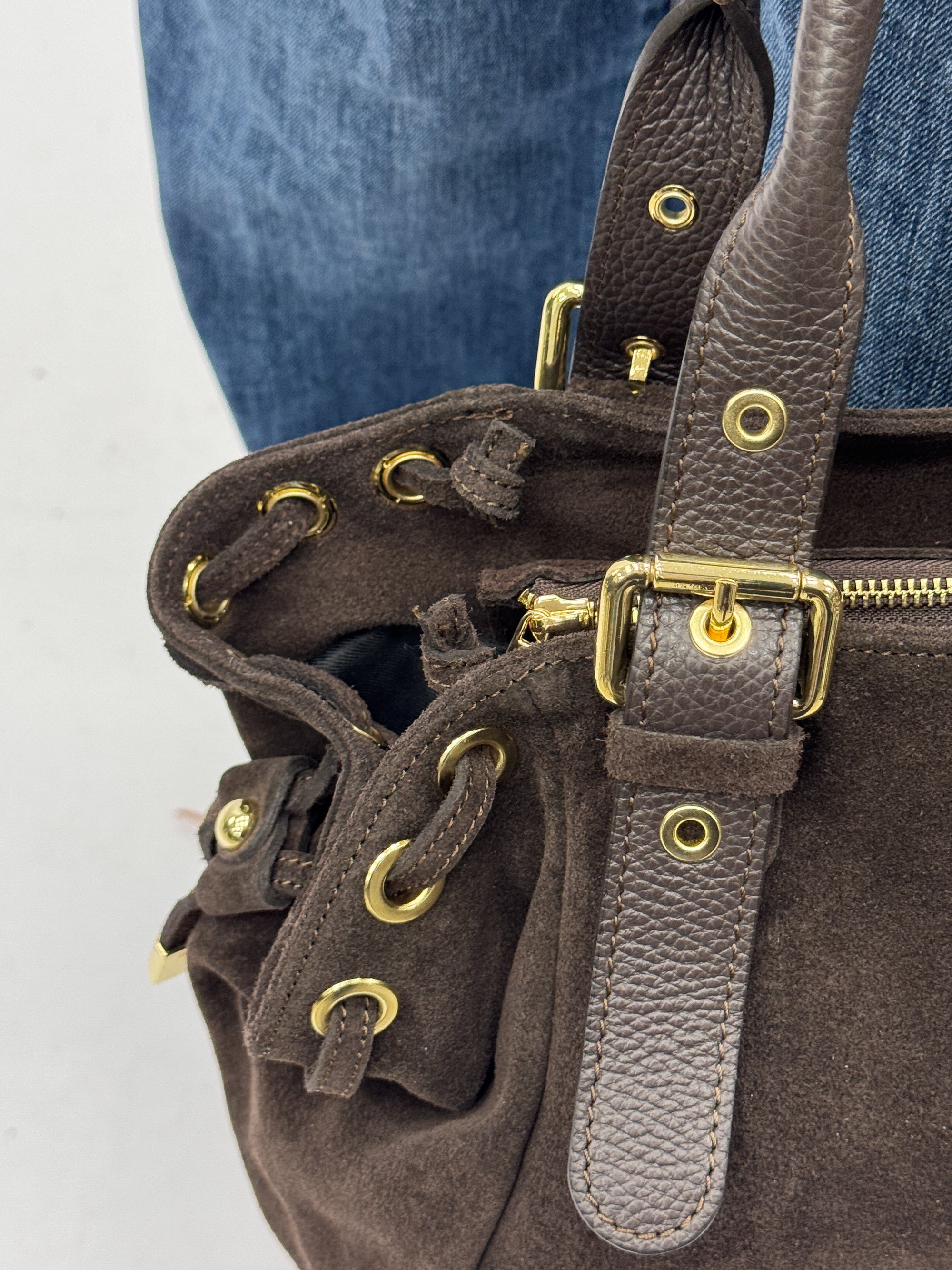 Borsa artigianale in vera pelle scamosciata – Made in Italy