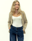 Cardigan in misto lana con maniche morbide - stile chic e casual