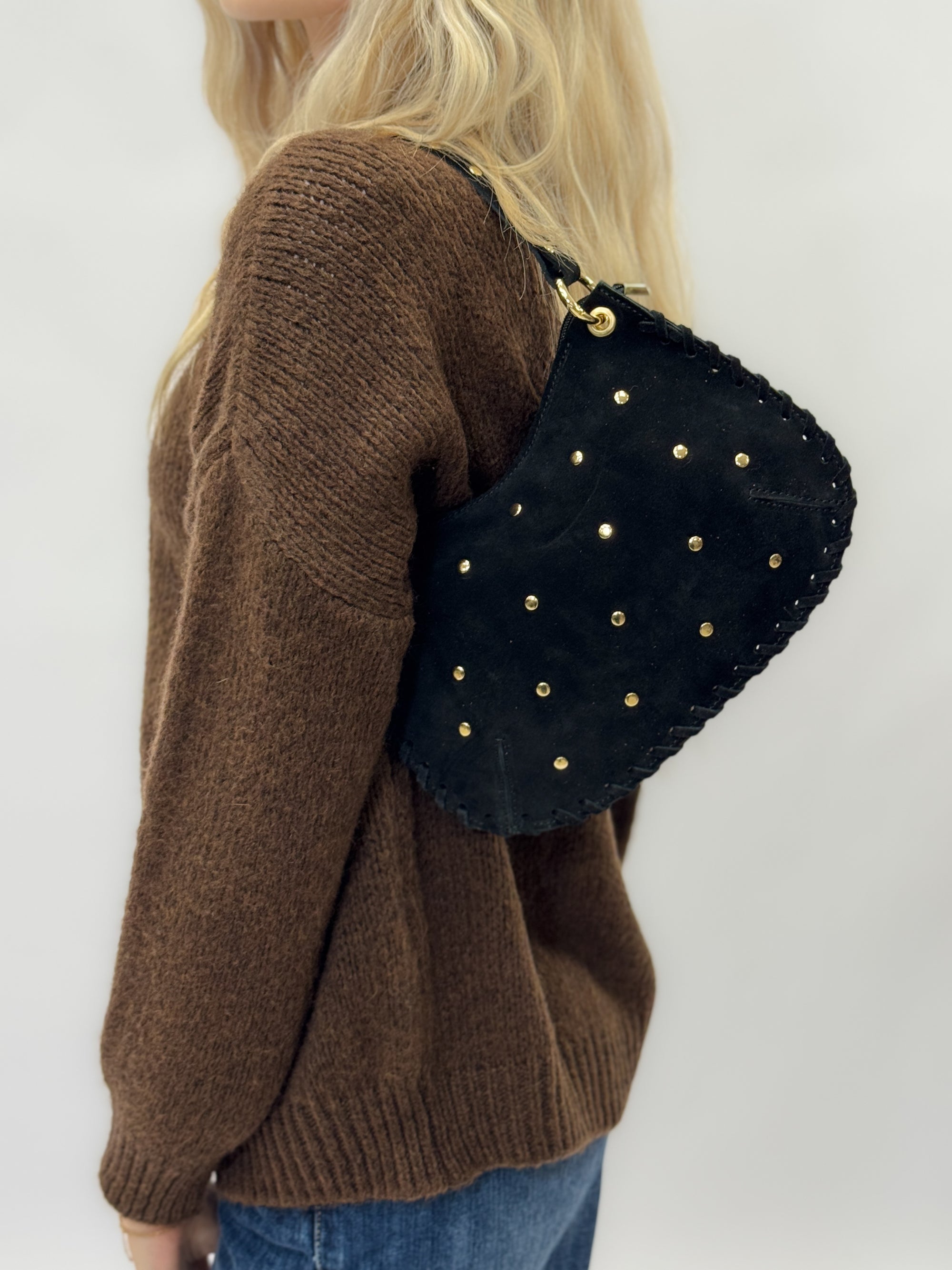 Borsa Eva in vera pelle scamosciata – Made in Italy