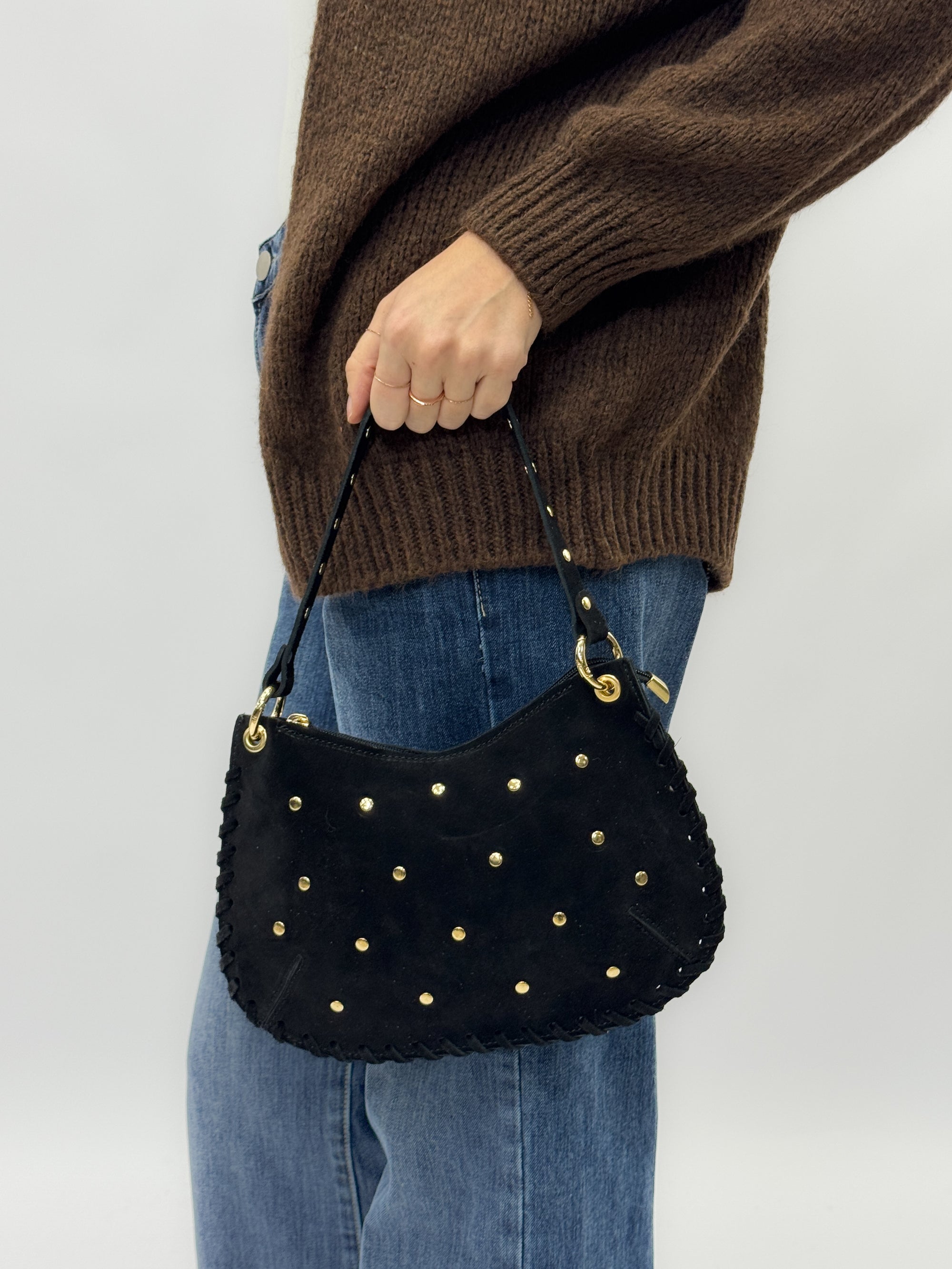 Borsa Eva in vera pelle scamosciata – Made in Italy
