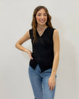 Maglia in lurex scollo a V