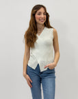 Maglia in lurex scollo a V