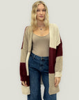 Cardigan “Marta” a blocchi di colore – Morbido misto lana