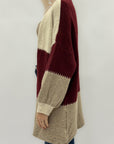 Cardigan “Marta” a blocchi di colore – Morbido misto lana