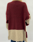 Cardigan “Marta” a blocchi di colore – Morbido misto lana