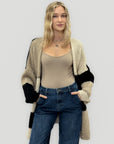 Cardigan “Marta” a blocchi di colore – Morbido misto lana
