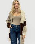 Cardigan “Marta” a blocchi di colore – Morbido misto lana