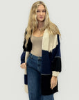 Cardigan “Marta” a blocchi di colore – Morbido misto lana