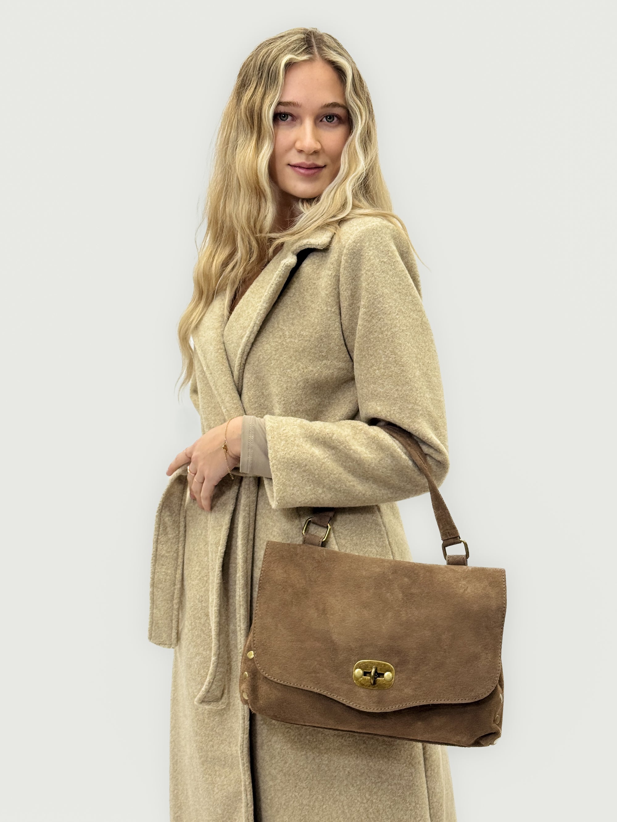 Borsa Siena in vera pelle scamosciata – Made in Italy