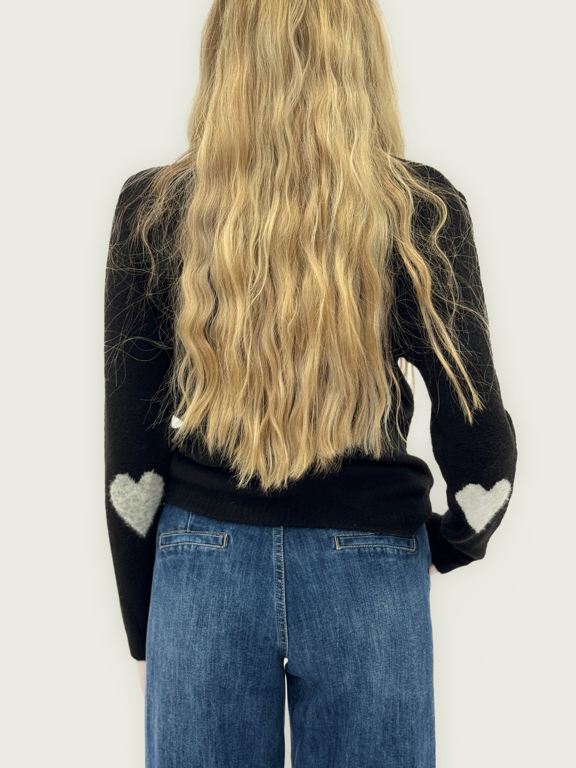 Maglia calda con cuori a contrasto