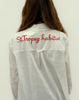 Camicia lunga con ricamo sul retro