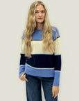 Maglione a righe in misto lana e cashmere – Colori naturali o blu
