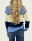 Maglione a righe in misto lana e cashmere – Colori naturali o blu
