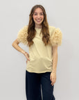 T-shirt con maniche tulle