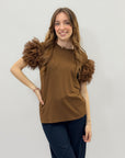 T-shirt con maniche tulle